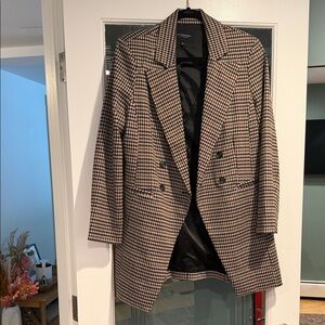 Liverpool Double Breasted Black and Tan Houndstooth Blazer